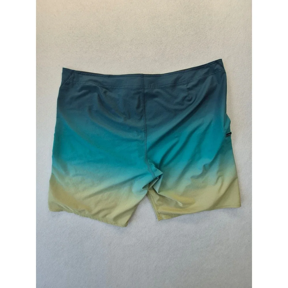 O'Neill Hyperfreak Ombre Board Shorts Stretch Teal Green Men's 44